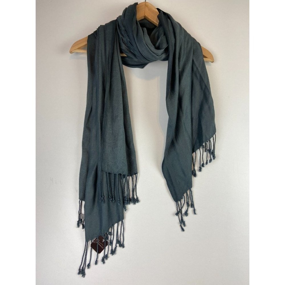 Jessica Grey Cotton Wrap Scarf One Size - Picture 1 of 4